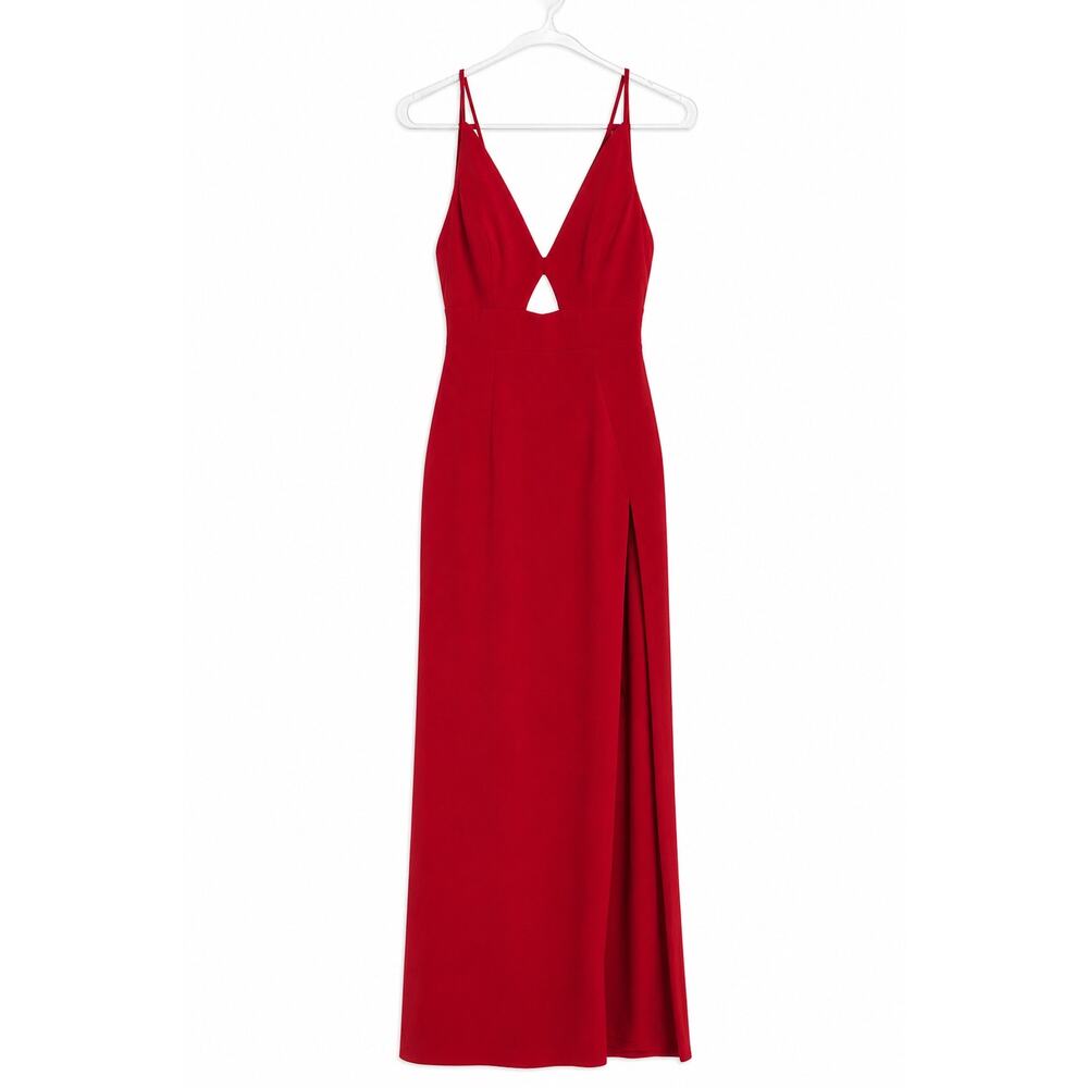 IEENA for Mac Duggal NWT size 12 8 Red Column Sleeveless Gown 27434 - Picture 2 of 13